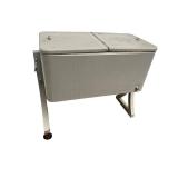 Large Rolling Metal Cooler with Lid and Handles
