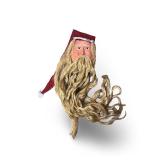 Santa Claus Christmas Decor Lot with Carved Wood and Painted Gourd Figures