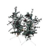 Pair of Artificial Pine Trees with Lights and Pinecones