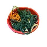 Large Collection of Assorted Extension Cords in Red Tub