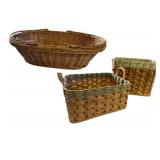 Set of 3 Woven Storage and Serving Baskets