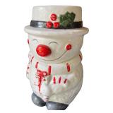 Enesco Snowman Ceramic Cookie Jar with Lid