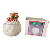 Christmas Bear Snowball Candy Jar with Original Box