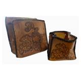 Leather Embossed Bag Desk Organizer Set