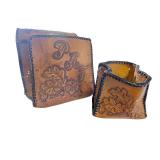 Leather Embossed Bag Desk Organizer Set