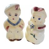 Vintage Boy and Girl Ceramic Salt and Pepper Shakers