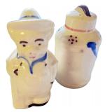 Vintage Shawnee Ceramic Farmer and Milk Can Salt and Pepper Shaker Set