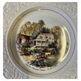 Set of 4 Stratford by Wood & Sons Ironstone Plates Carrier & Ives Scenes