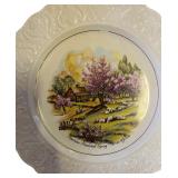 Set of 4 Stratford by Wood & Sons Ironstone Plates Carrier & Ives Scenes