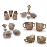 Collection of Vintage Pink Depression Glass Dishes and Tableware