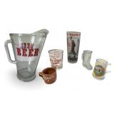 Beer Pitcher and Assorted Novelty Shot Glasses Set