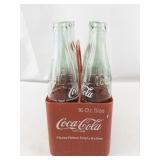 Set of 8 Unique Cities Vintage Coca-Cola 16 oz Glass Bottles and Red Carrier