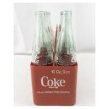 Set of 8 Unique Cities Vintage Coca-Cola 16 oz Glass Bottles and Red Carrier