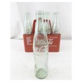 Set of 8 Unique Cities Vintage Coca-Cola 16 oz Glass Bottles and Red Carrier