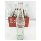 Set of 8 Unique Cities Vintage Coca-Cola 16 oz Glass Bottles and Red Carrier