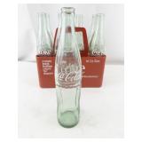 Set of 8 Unique Cities Vintage Coca-Cola 16 oz Glass Bottles and Red Carrier