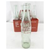 Set of 8 Unique Cities Vintage Coca-Cola 16 oz Glass Bottles and Red Carrier