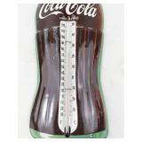 Vintage Coca-Cola Bottle Metal Thermometer by Donasco