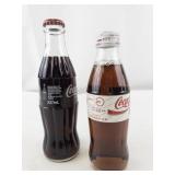 Set of 2 Vintage Coca-Cola Bottles - Classic and Light 237mL/200mL