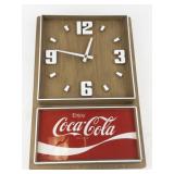 Vintage Coca-Cola Wall Clock with Wood Finish and Retro Logo