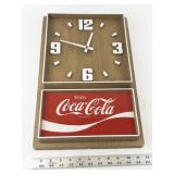 Vintage Coca-Cola Wall Clock with Wood Finish and Retro Logo