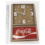 Vintage Coca-Cola Wall Clock with Wood Finish and Retro Logo