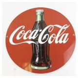 Porcelain Enameled Coca-Cola Advertising Sign 12 Inch