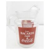 1970s Bacardi and Coke Glass Pitcher with Handle