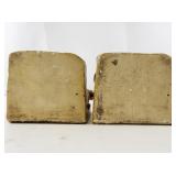 Pair of Vintage Pioneer Wagon Bookends Ceramic Oxen