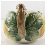 1991 Fitz & Floyd Peach Pattern Sugar Bowl with Handles - Missing Lid