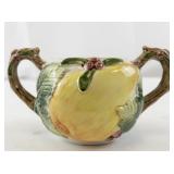 1991 Fitz & Floyd Peach Pattern Sugar Bowl with Handles - Missing Lid