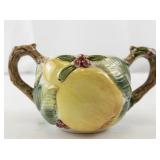 1991 Fitz & Floyd Peach Pattern Sugar Bowl with Handles - Missing Lid