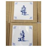 Set of 4 Butter Making Replica Antique Delft Tiles (Circa 1680)