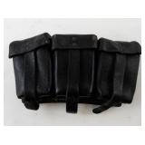 WW2 German Leather Ammo Pouch with Three Compartments