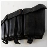 WW2 German Leather Ammo Pouch with Three Compartments