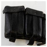 WW2 German Leather Ammo Pouch with Three Compartments