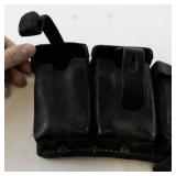 WW2 German Leather Ammo Pouch with Three Compartments