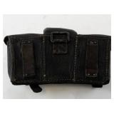 WW2 German Leather Ammo Pouch with Three Compartments