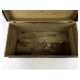 Antique Wood and Metal Steamer Trunk with Locking Plate
