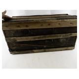 Antique Wood and Metal Steamer Trunk with Locking Plate