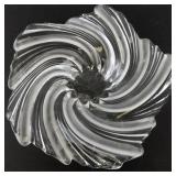 Swirled Clear Glass Decorative Bowl