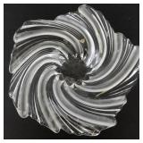Swirled Clear Glass Decorative Bowl