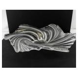 Swirled Clear Glass Decorative Bowl