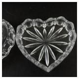 Las Aves 24% Lead Crystal Heart Shaped Trinket Box with Bird Design