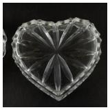 Las Aves 24% Lead Crystal Heart Shaped Trinket Box with Bird Design