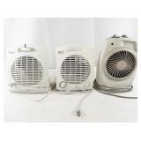 Lot of 3 Portable Space Heaters, Desk Fan, and Flexible Desk Lamp