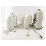 Lot of 3 Portable Space Heaters, Desk Fan, and Flexible Desk Lamp