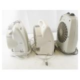 Lot of 3 Portable Space Heaters, Desk Fan, and Flexible Desk Lamp