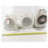 Lot of 3 Portable Space Heaters, Desk Fan, and Flexible Desk Lamp