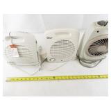 Lot of 3 Portable Space Heaters, Desk Fan, and Flexible Desk Lamp